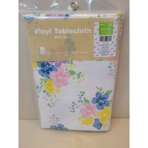 Brother Sister Design Studio Floral Vinyl Tablecloth 52x70 Easter Spring New